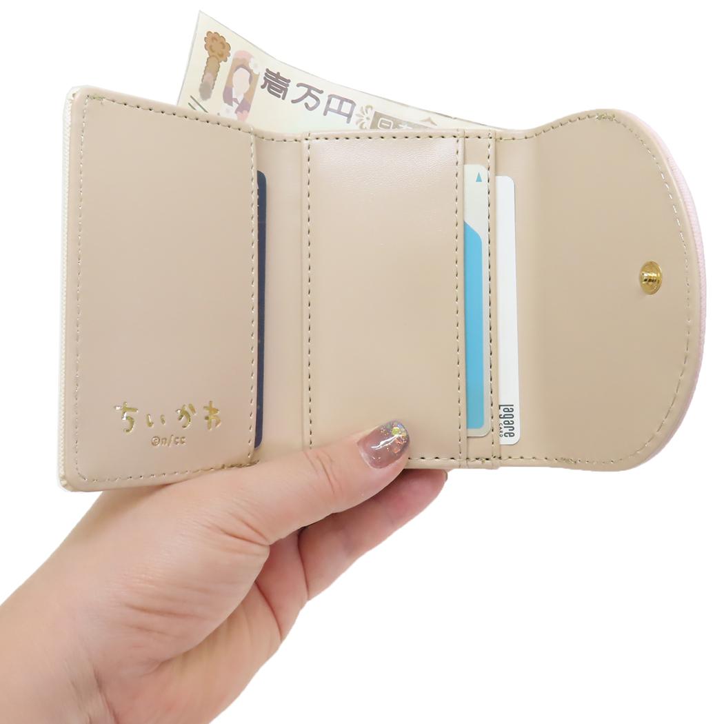 口金財布 三つ折り ミニウォレット ちいかわ ブルー ハチワレ アルディ レディース ミニ財布 プレゼント