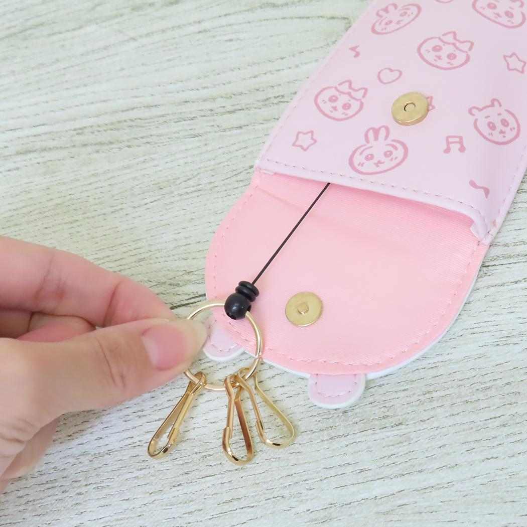 リール付きキーケース キーカバー ちいかわ ピンク アルディ 鍵入れ かわいい メール便可