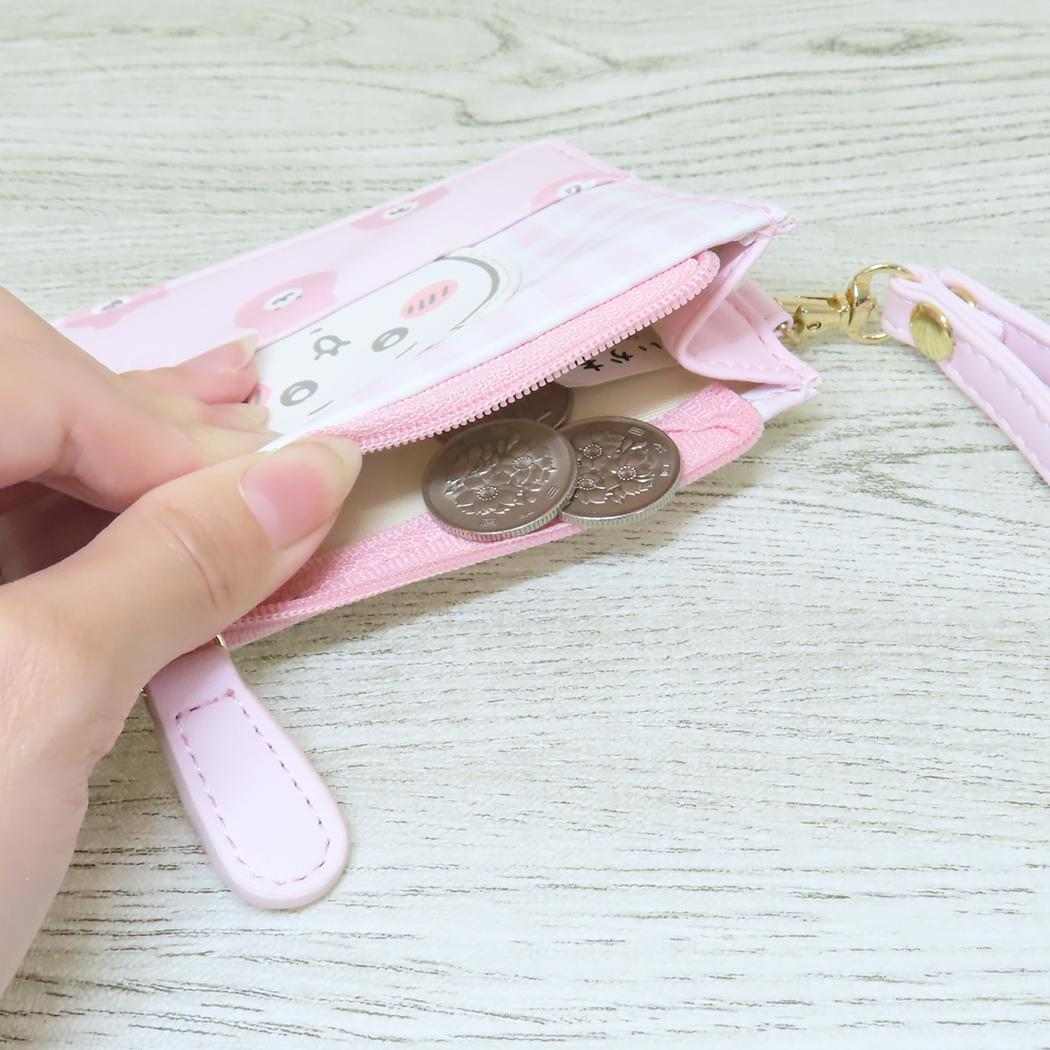 フラグメントケース パス＆コイン＆カードケース ちいかわ ひょっこり ピンク アルディ ICカードケース メール便可