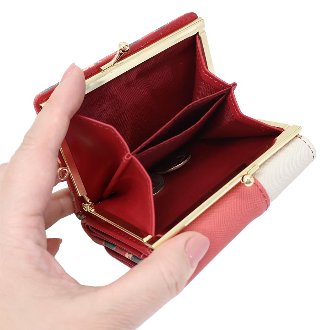 口金財布 ミニウォレット モンチッチ 赤 アルディ コンパクト財布