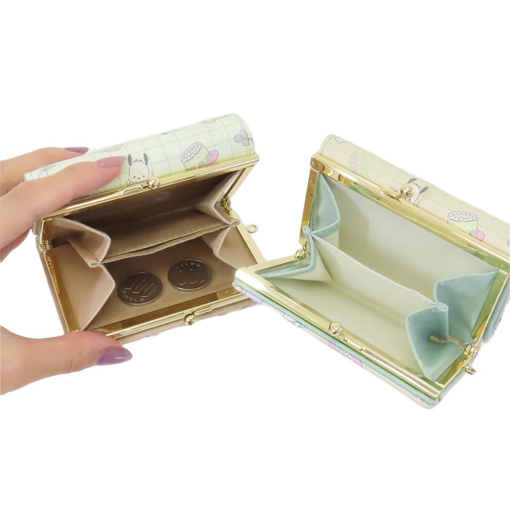 口金財布 グリーン ミニウォレット ポチャッコ サンリオ アルディ がま口 折りたたみ
