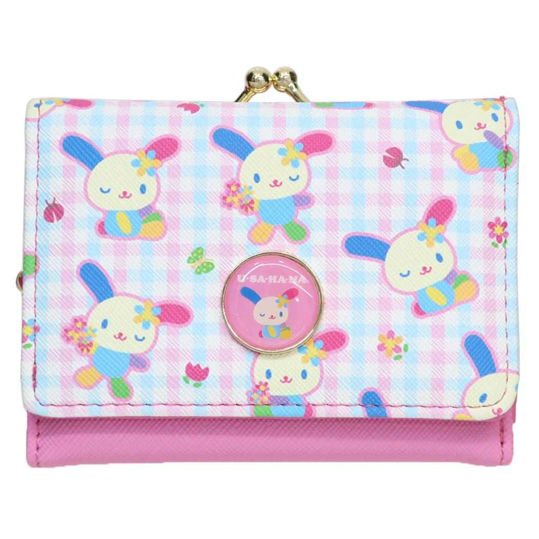 口金財布 ミニウォレット ウサハナ サンリオ アルディ レディース財布 ミニ財布 三つ折り財布