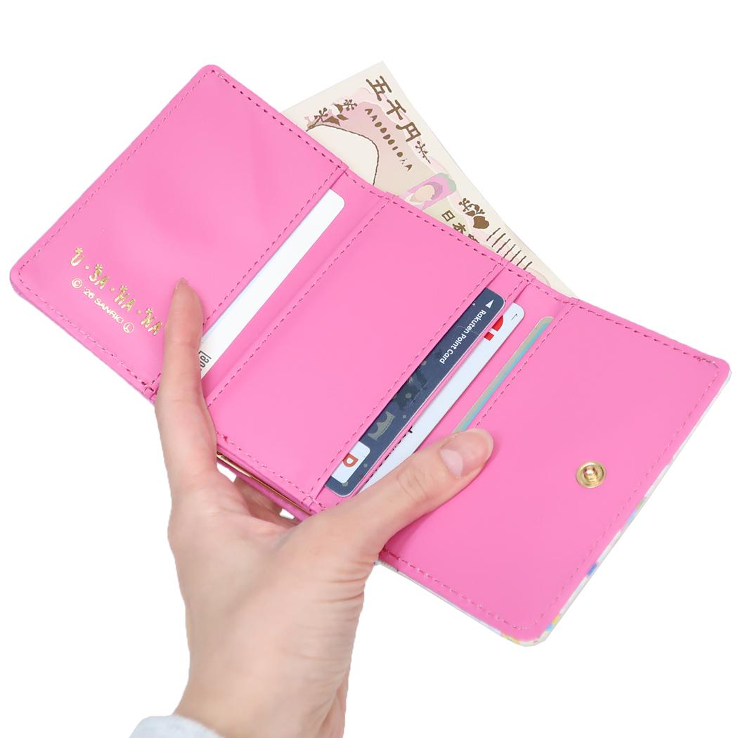 口金財布 ミニウォレット ウサハナ サンリオ アルディ レディース財布 ミニ財布 三つ折り財布