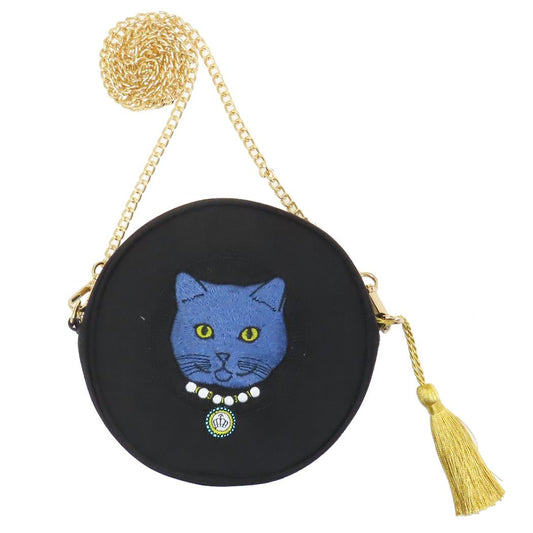 キャットSHOポーチ 2WAYポーチバッグ BK BRITISH ねこアミナコレクション ショルダーバッグ ショルダーポーチ かわいい メール便可