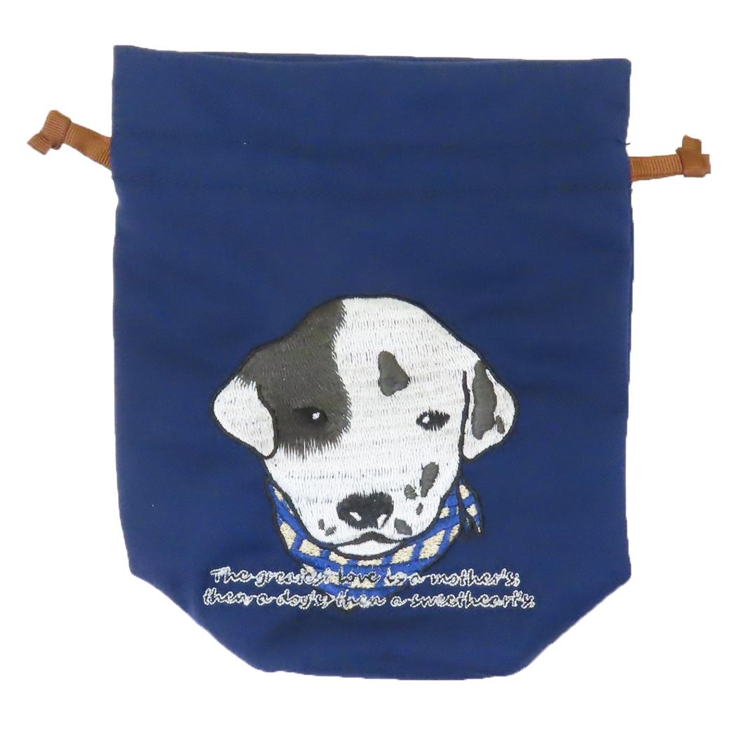 ドッグキンチャクポーチ 巾着袋 NV DALMATIAN いぬアミナコレクション 小物入れ かわいい メール便可