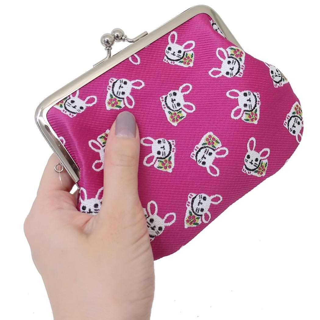 ミンゲイオリヒラオヤコガマ 財布 ウサギ アミナコレクション コインケース 小物入れ がま口財布 おしゃれ メール便可
