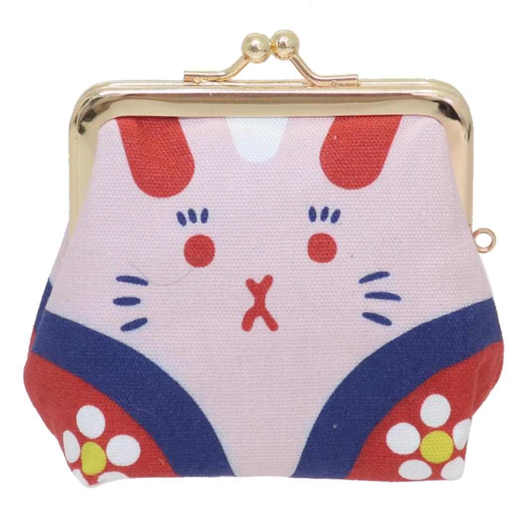 民芸ころん大がま コインケース うさぎ アミナコレクション プレゼント 小銭入れ かわいい がま口ポーチ