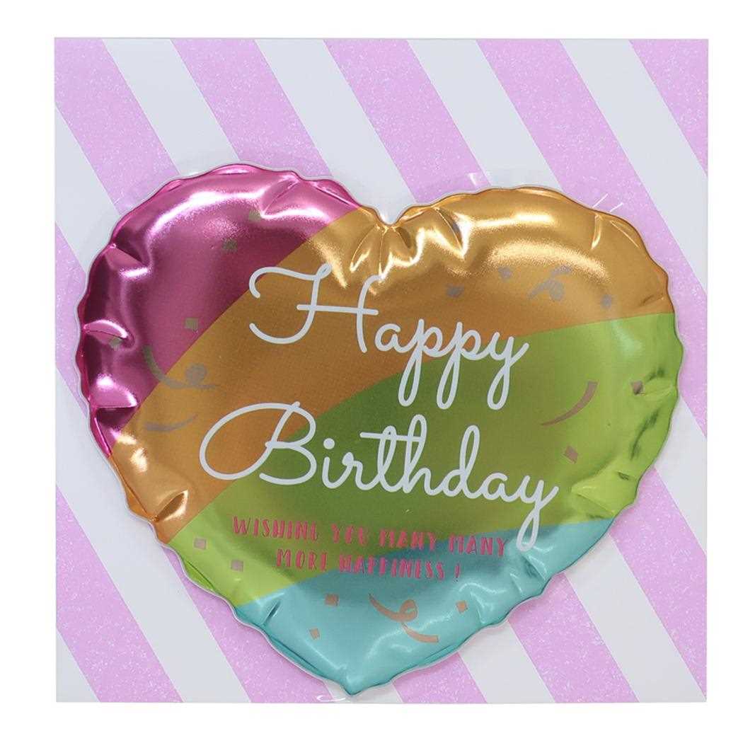 バルーンダイカットバースデーカード グリーティングカード ハート APJ 誕生日 メッセージカード 封筒付き メール便可