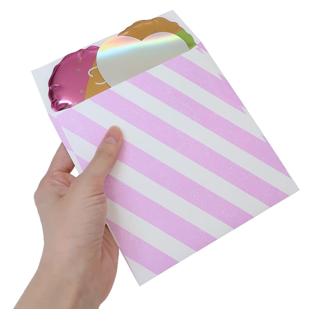 バルーンダイカットバースデーカード グリーティングカード ハート APJ 誕生日 メッセージカード 封筒付き メール便可