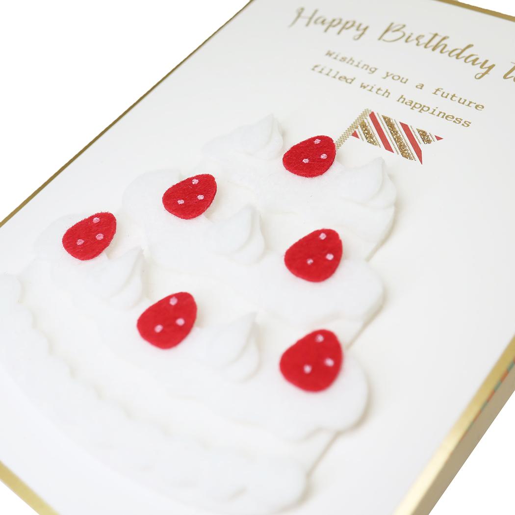 フェルトケーキバースデーカード グリーティングカード フラッグ APJ 誕生日 メッセージカード 封筒付き メール便可