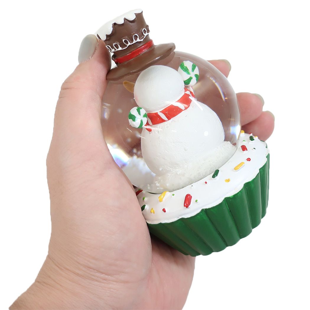 スノーグローブ65mm オブジェ カップケーキ スノーマンGR クリスマス APJ プレゼント スノードーム Xmas