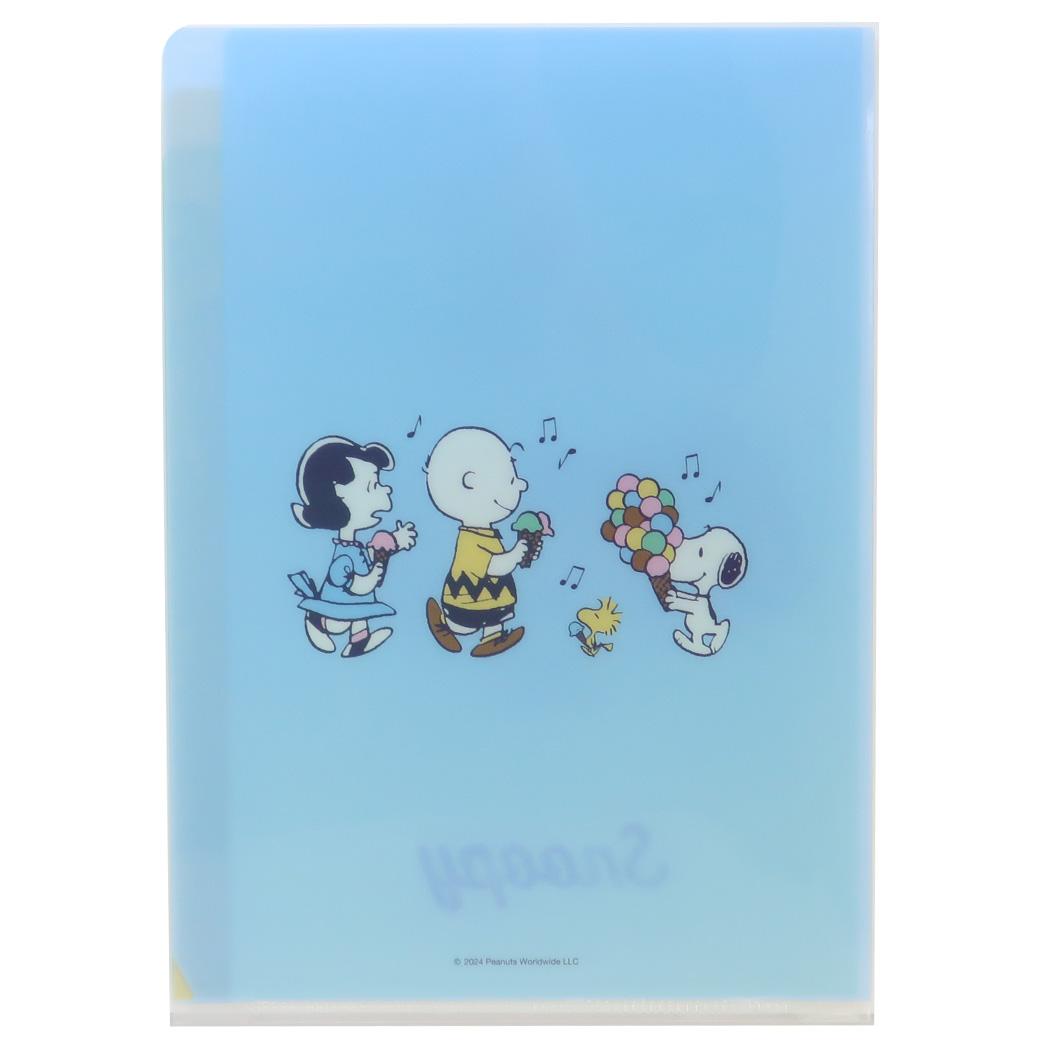 3ポケットクリアホルダー A5 ポケットファイル スヌーピー プリン ピーナッツ APJ 新学期準備文具 メール便可
