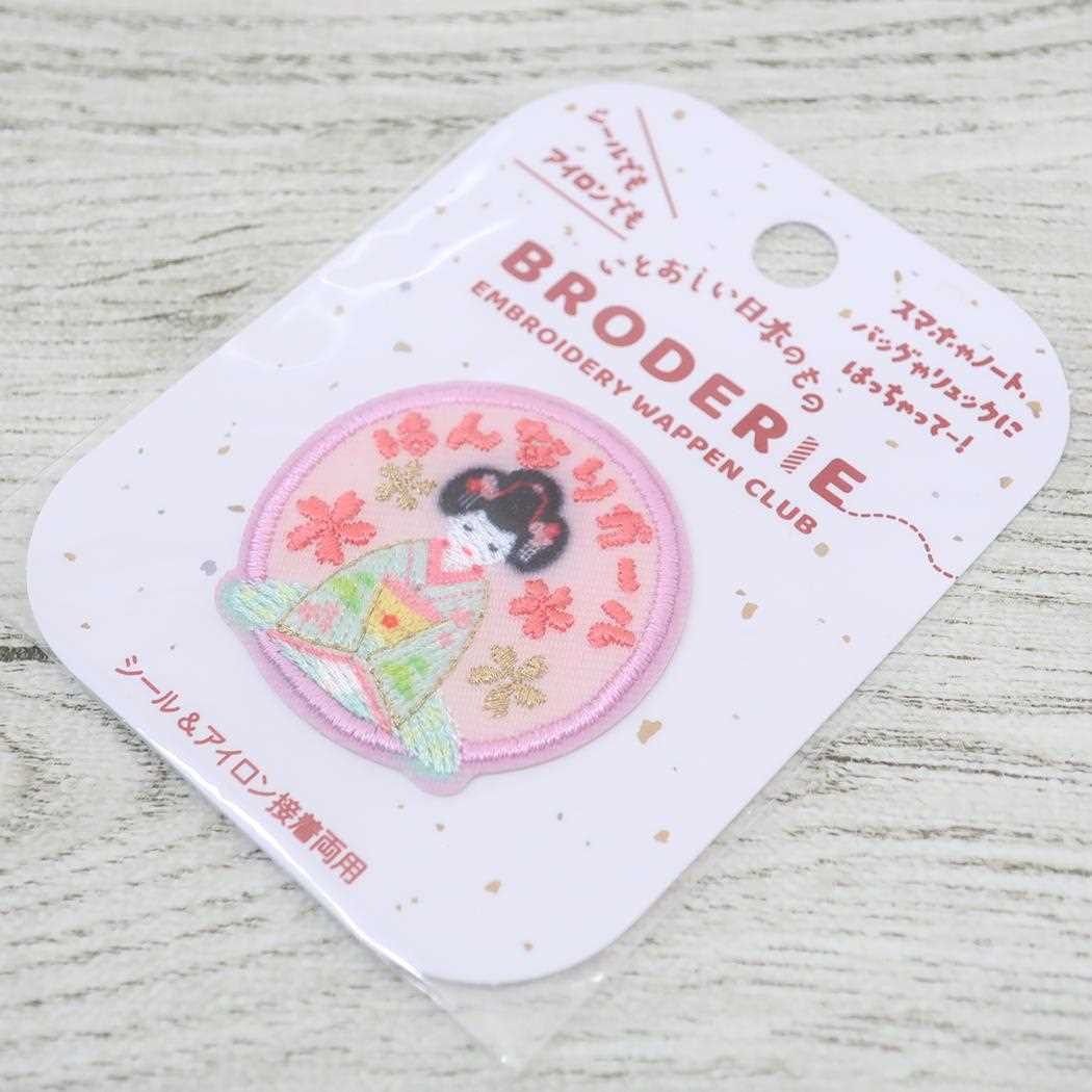 刺繍ワッペン ワッペン ブロドリー BRODERIE はんなりガール APJ 手芸用品シール アイロン インバウンド メール便可