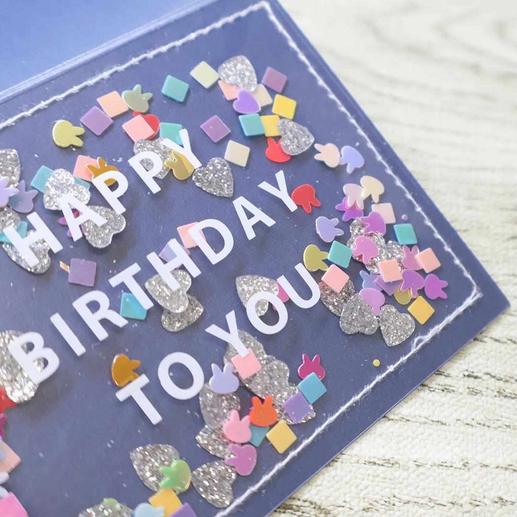 コンフェッティミニカード グリーティングカード バースデー ネイビー APJ バースデーカード 誕生日 メール便可
