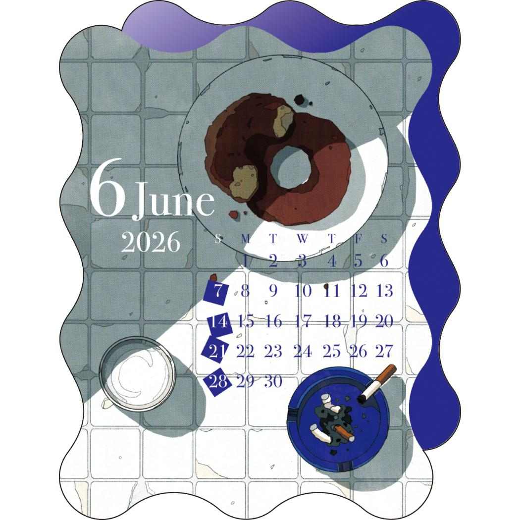 ステッカーカレンダー 2026年 2026Calendar カチナツミ APJ 国内作家 アート シールカレンダー 令和8年暦 メール便可
