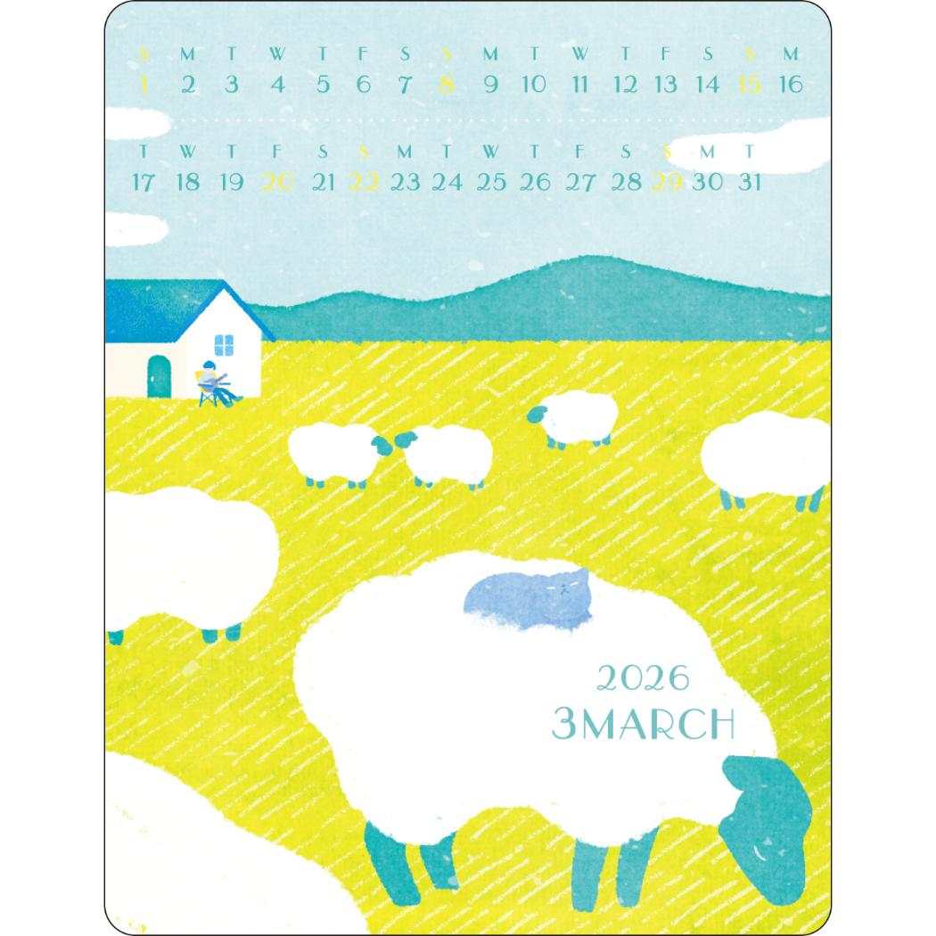 アクリルクリップカレンダー2026年 2026Calendar 宮下和 APJ 国内作家 アート インテリア 令和8年暦