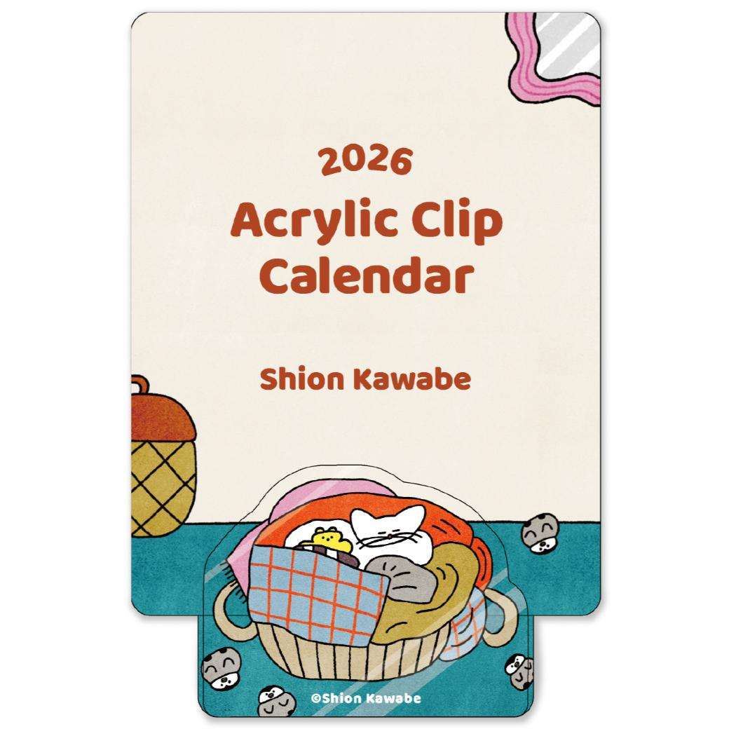 アクリルクリップカレンダー2026年 2026Calendar かわべしおん APJ 国内作家 アート インテリア 令和8年暦