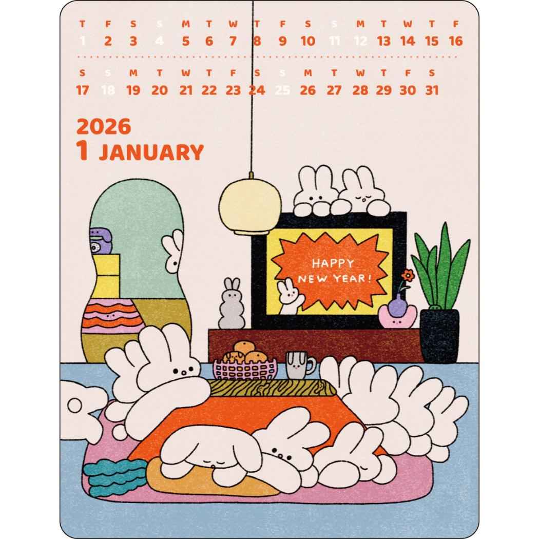 アクリルクリップカレンダー2026年 2026Calendar かわべしおん APJ 国内作家 アート インテリア 令和8年暦