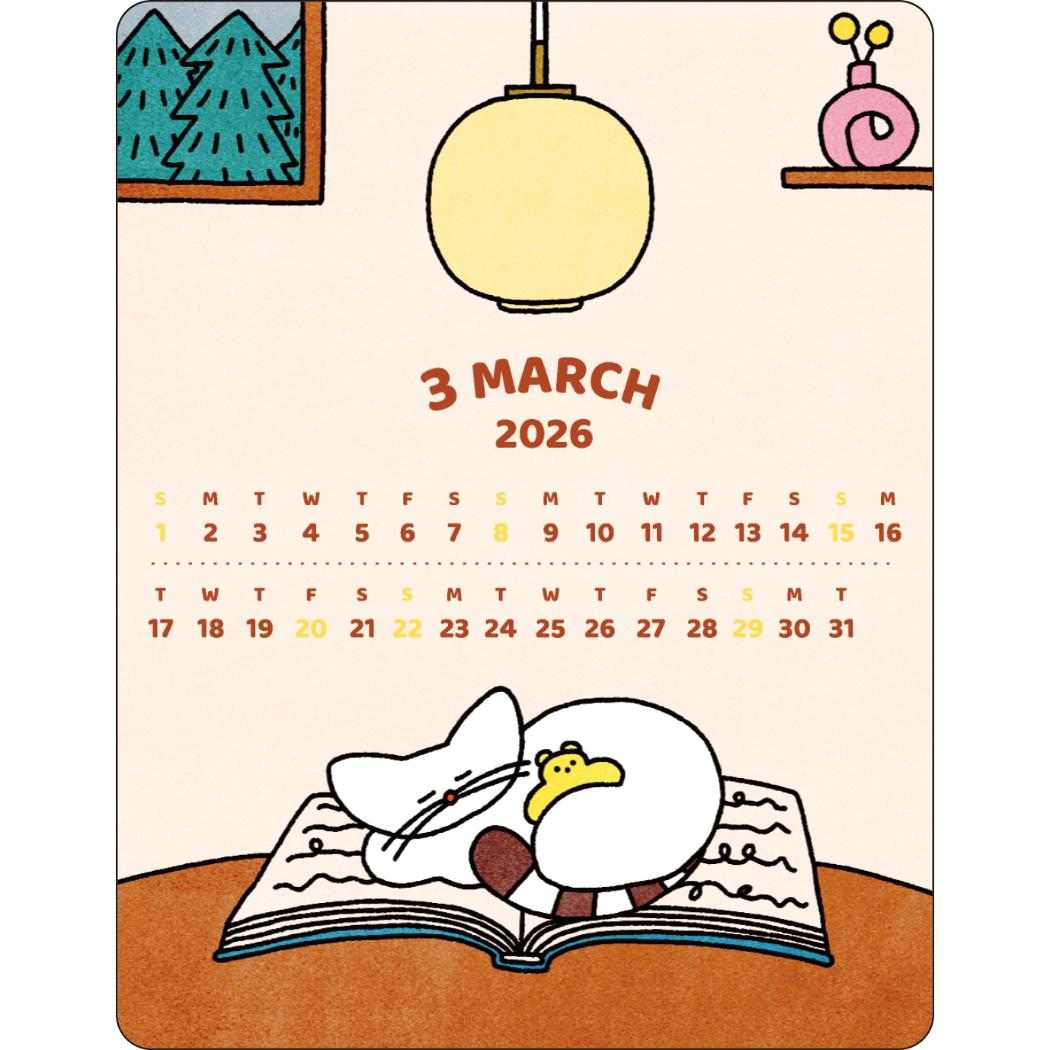 アクリルクリップカレンダー2026年 2026Calendar かわべしおん APJ 国内作家 アート インテリア 令和8年暦
