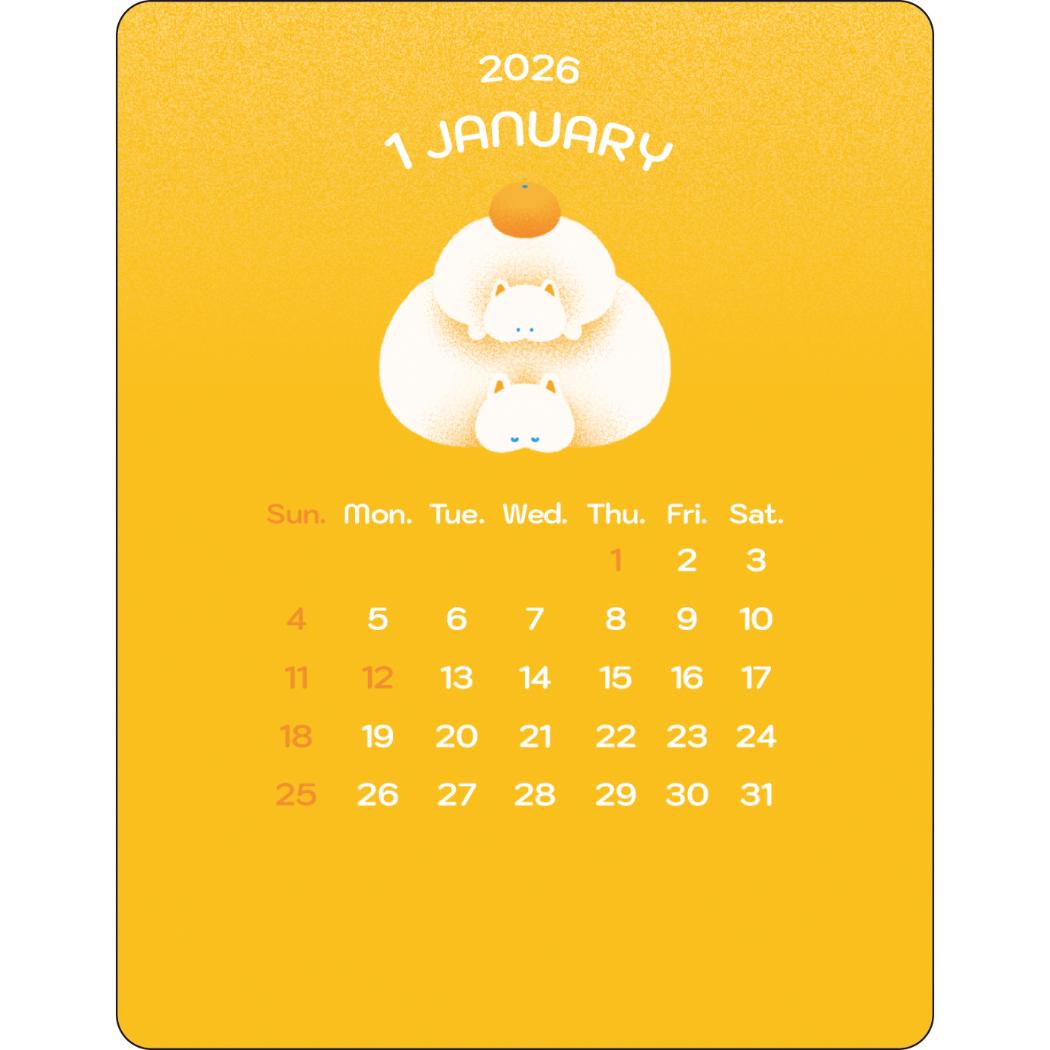 アクリルクリップカレンダー2026年 2026Calendar tutuko APJ 国内作家 アート インテリア 令和8年暦