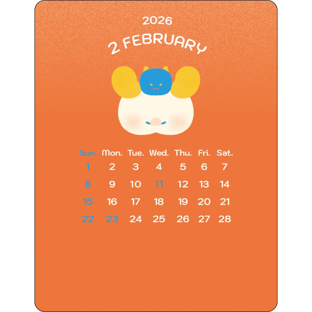 アクリルクリップカレンダー2026年 2026Calendar tutuko APJ 国内作家 アート インテリア 令和8年暦