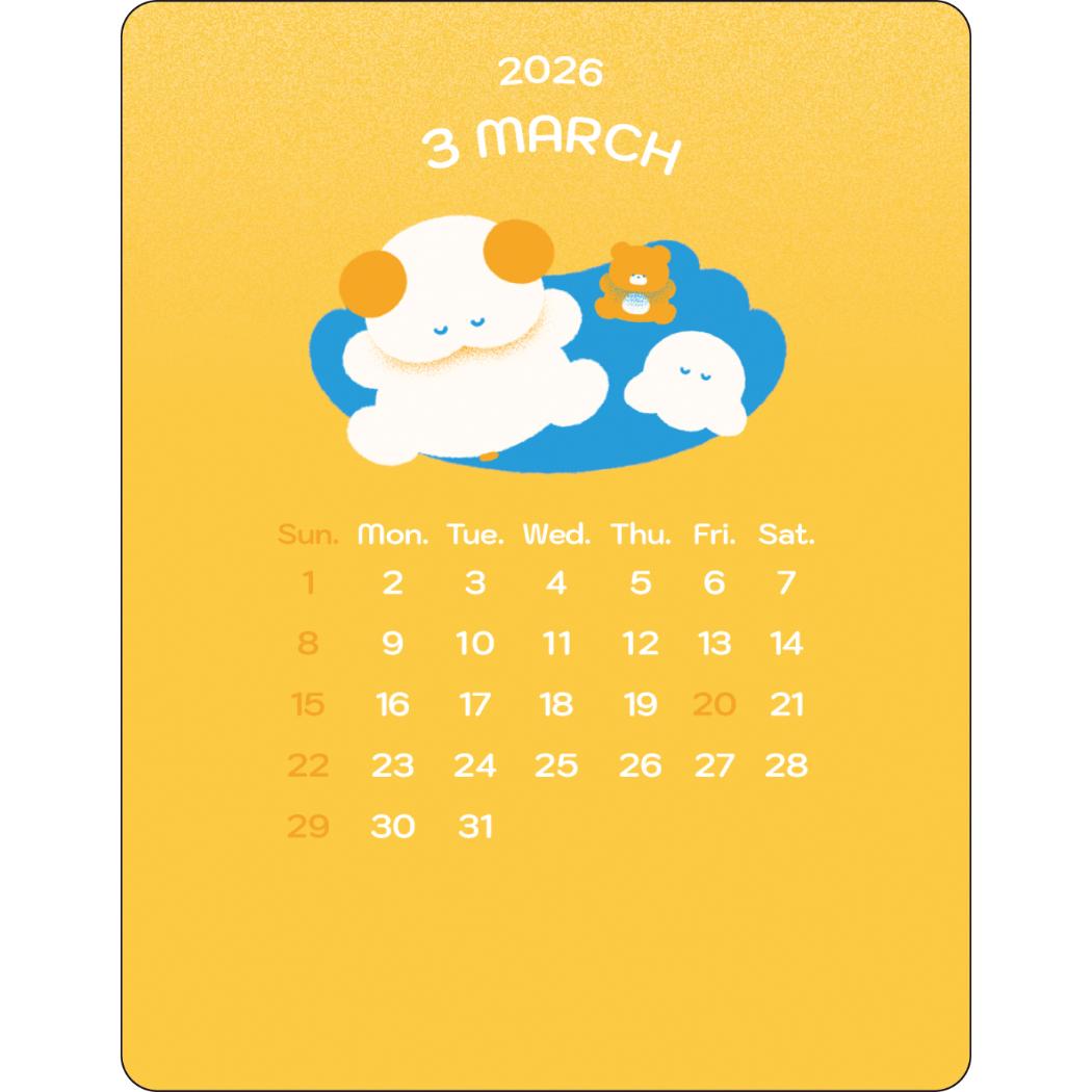 アクリルクリップカレンダー2026年 2026Calendar tutuko APJ 国内作家 アート インテリア 令和8年暦