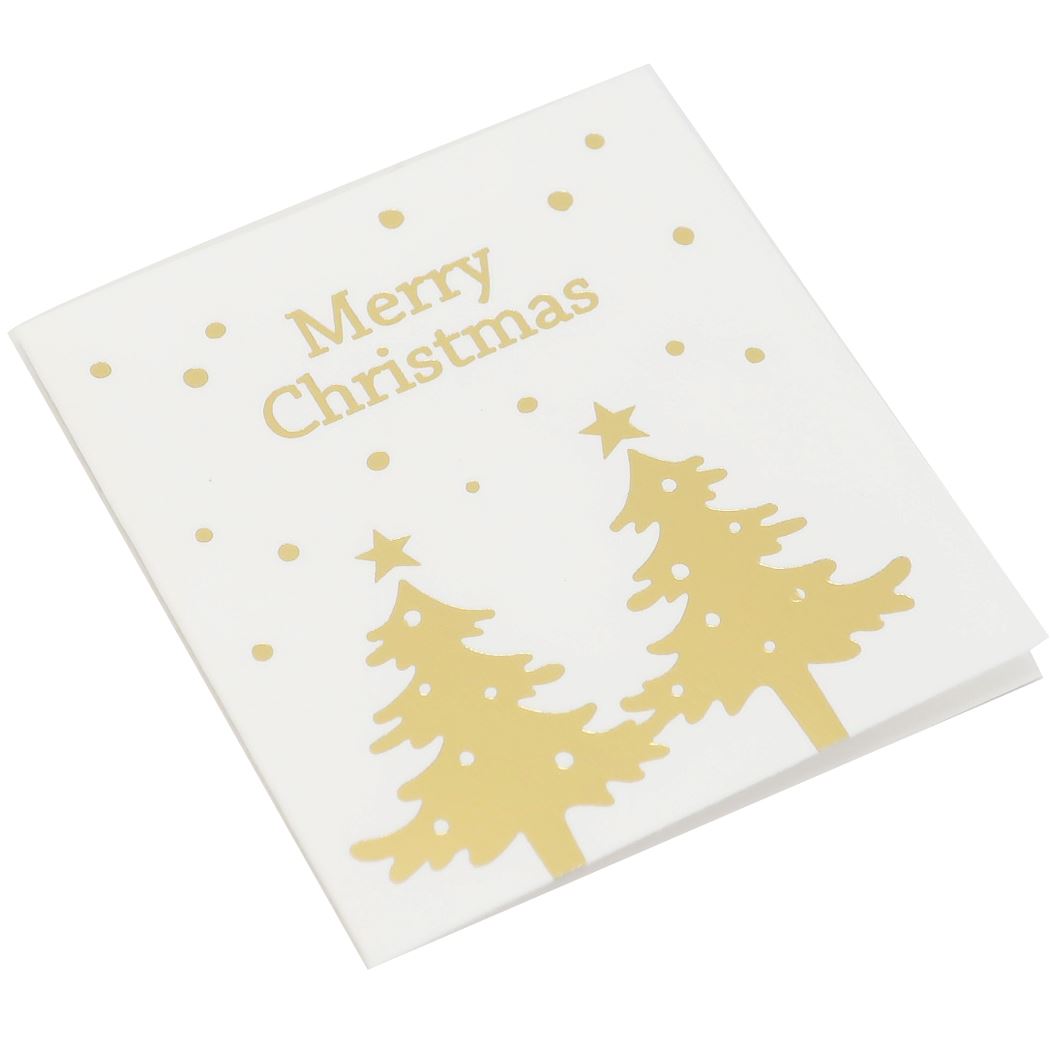 WoodCardseries レイヤークリスマスウッドスタンドカード クリスマスカード スノーツリー APJ 封筒付きグリーティングカード Xmas メール便可