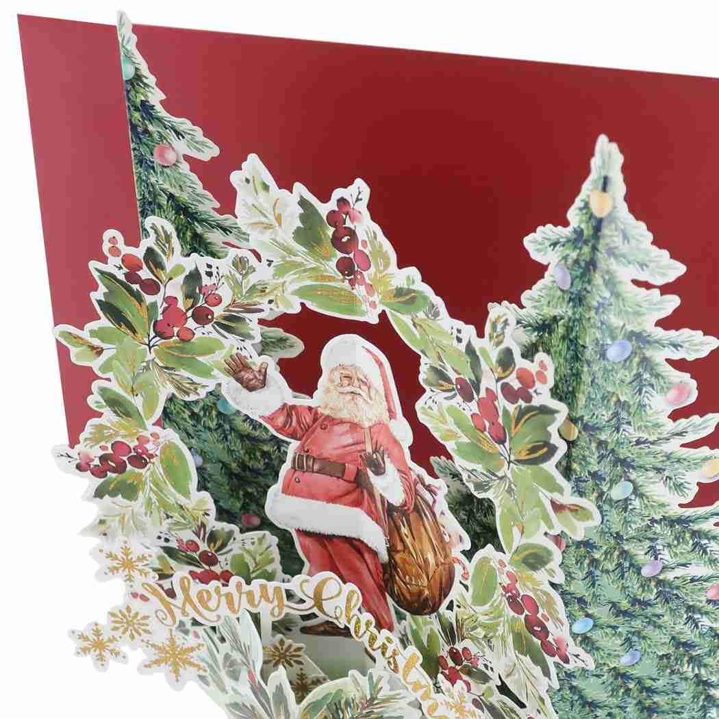 パノラマクリスマス ポップアップカード Pop up Card series クリスマスカード リース APJ 封筒付きグリーティングカード Xmas メール便可