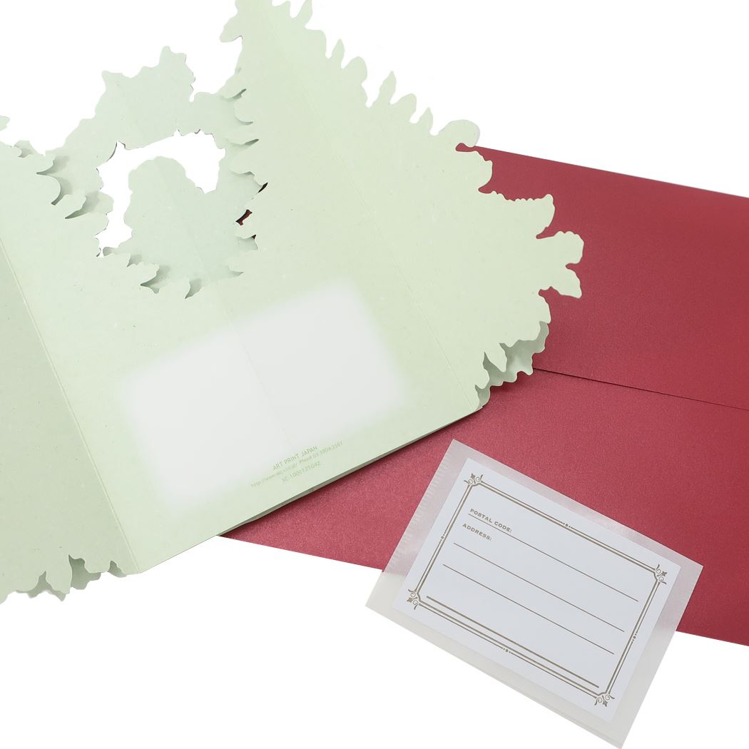 パノラマクリスマス ポップアップカード Pop up Card series クリスマスカード リース APJ 封筒付きグリーティングカード Xmas メール便可