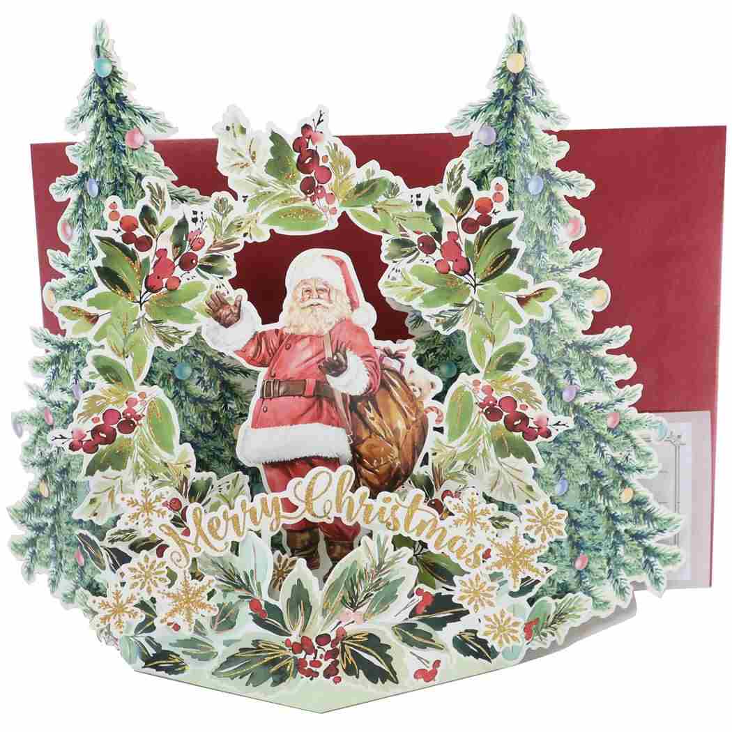 パノラマクリスマス ポップアップカード Pop up Card series クリスマスカード リース APJ 封筒付きグリーティングカード Xmas メール便可