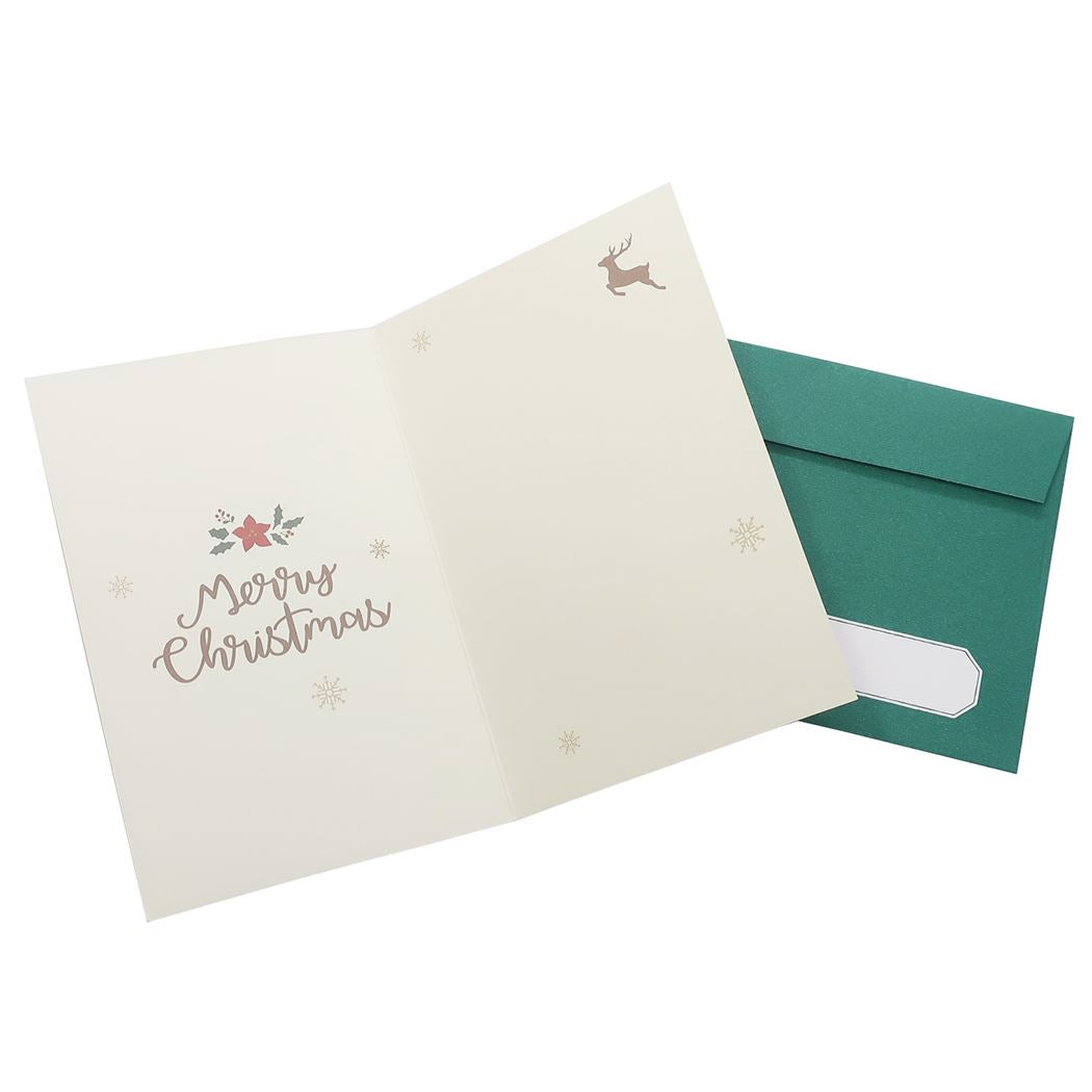 フェルト グリーティングカード サンタプレゼント クリスマスカード APJ 封筒付きグリーティングカード Xmas メール便可