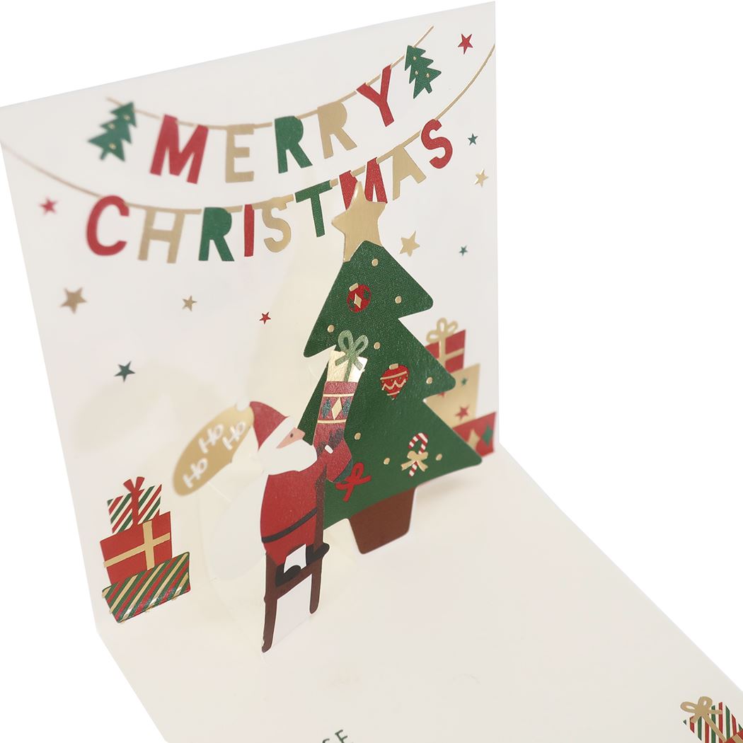 ポップアップ ミニカード クリスマスカード ガーランド APJ 封筒付きグリーティングカード Xmas メール便可