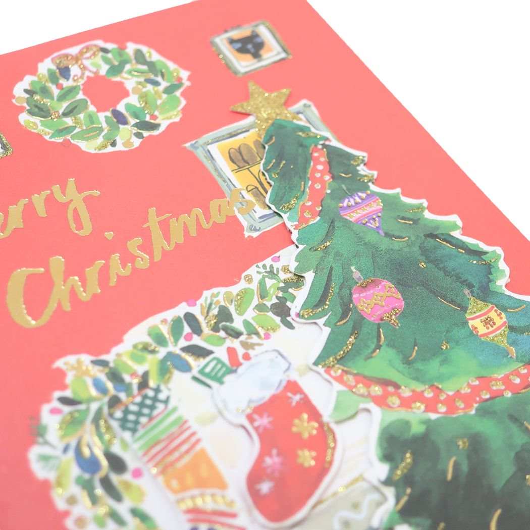 ハンドメイドグリーティングカード クリスマスカード ジェニファーオーキンルイス ジェニファーレッド APJ 封筒付きグリーティングカード Xmas メール便可