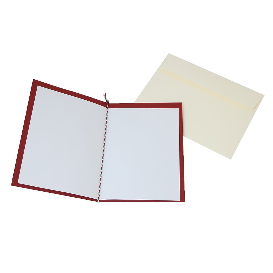 ウッドパーツカード クリスマスカード Handmade card リース APJ 封筒付きグリーティングカード Xmas メール便可