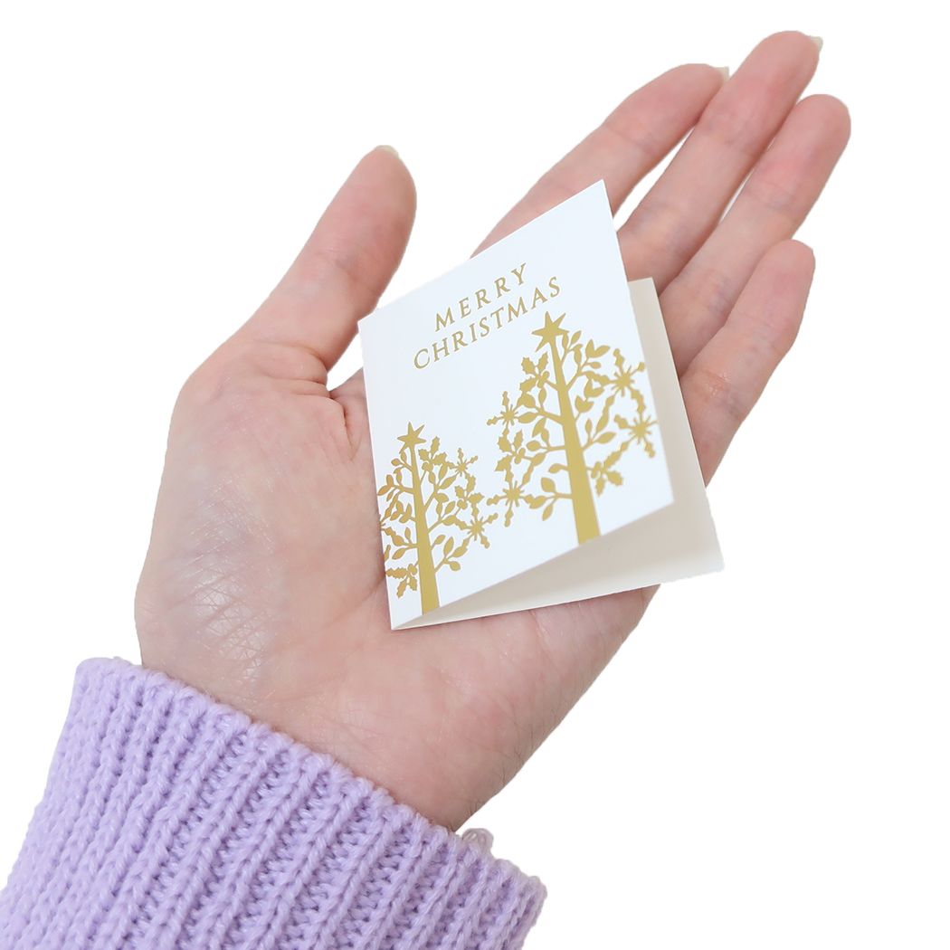 デコレーションウッドツリーカード クリスマスカード NaturalCardseries グリーンツリー APJ 封筒付きグリーティングカード Xmas メール便可