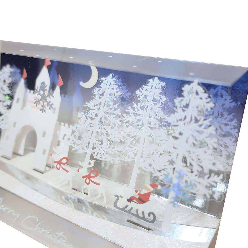 キュービックポップアップカード クリスマスカード Pop up card series キャッスル APJ 封筒付きグリーティングカード Xmas メール便可