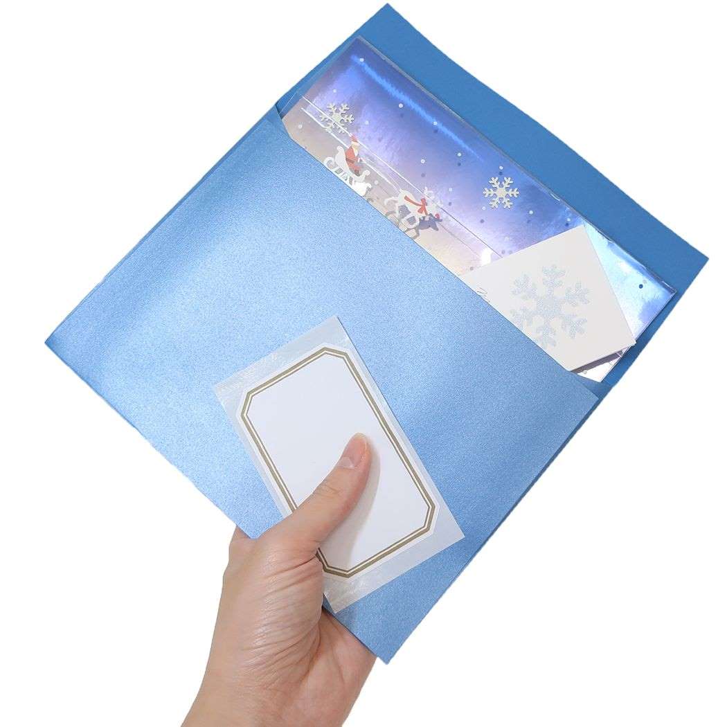 キュービックポップアップカード クリスマスカード Pop up card series タウン APJ 封筒付きグリーティングカード Xmas メール便可