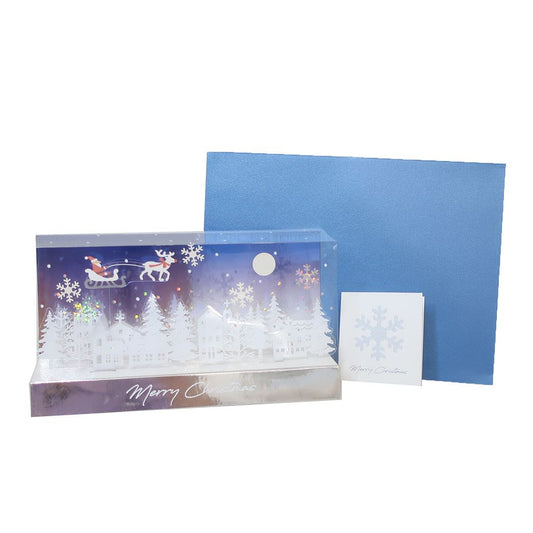 キュービックポップアップカード クリスマスカード Pop up card series タウン APJ 封筒付きグリーティングカード Xmas メール便可