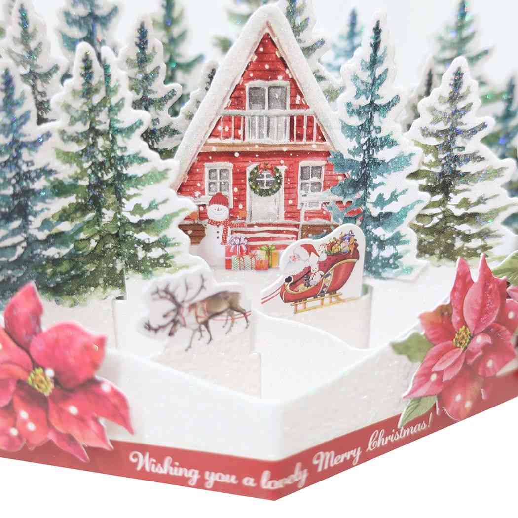 クリスマスポップアップカード クリスマスカード Pop up card series ランドスケープ APJ 封筒付きグリーティングカード Xmas メール便可
