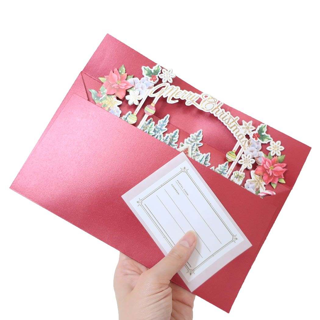 クリスマスポップアップカード クリスマスカード Pop up card series ランドスケープ APJ 封筒付きグリーティングカード Xmas メール便可