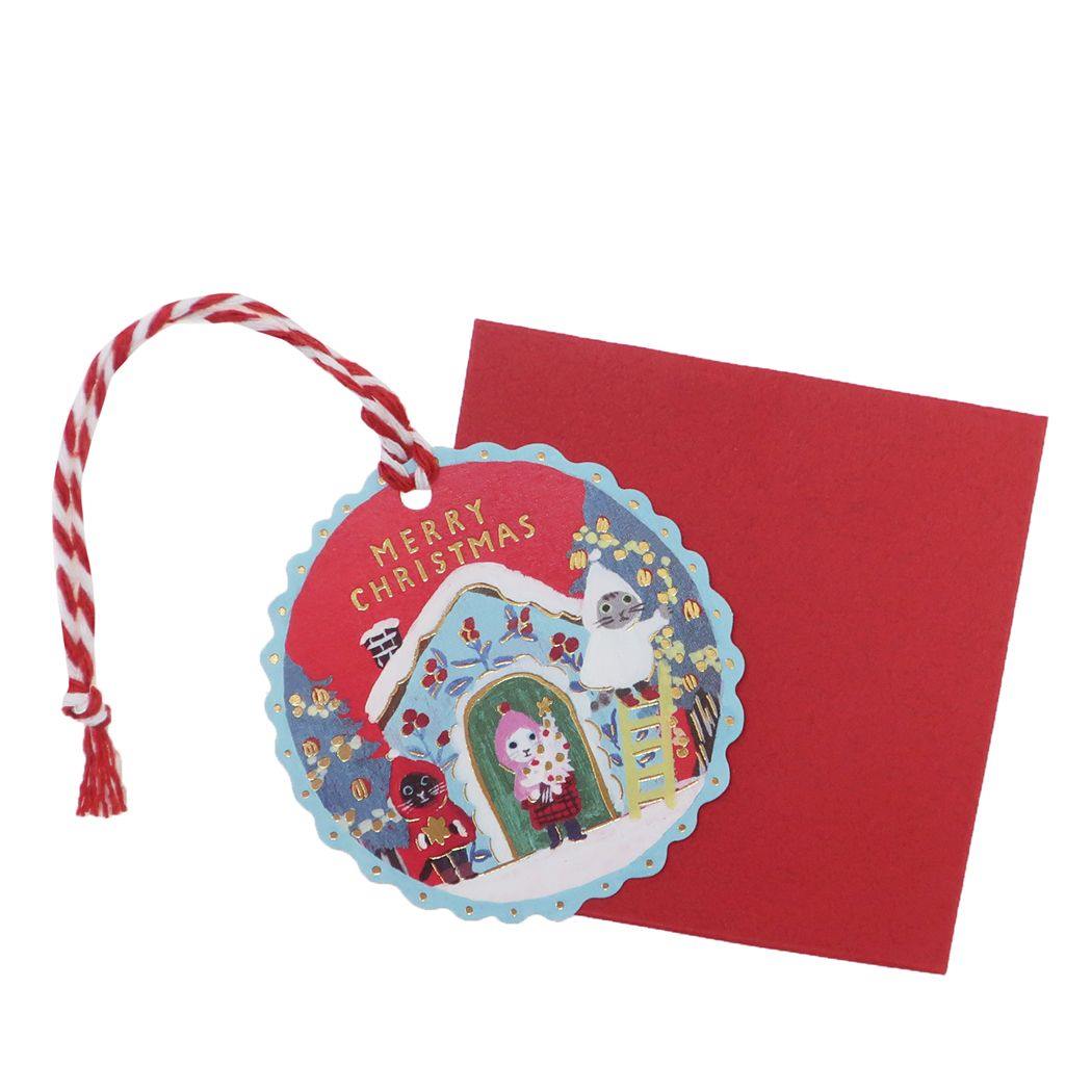 Mini card クリスマスカード 北岸由美 クリスマスの家 APJ グリーティングカード Xmas メール便可