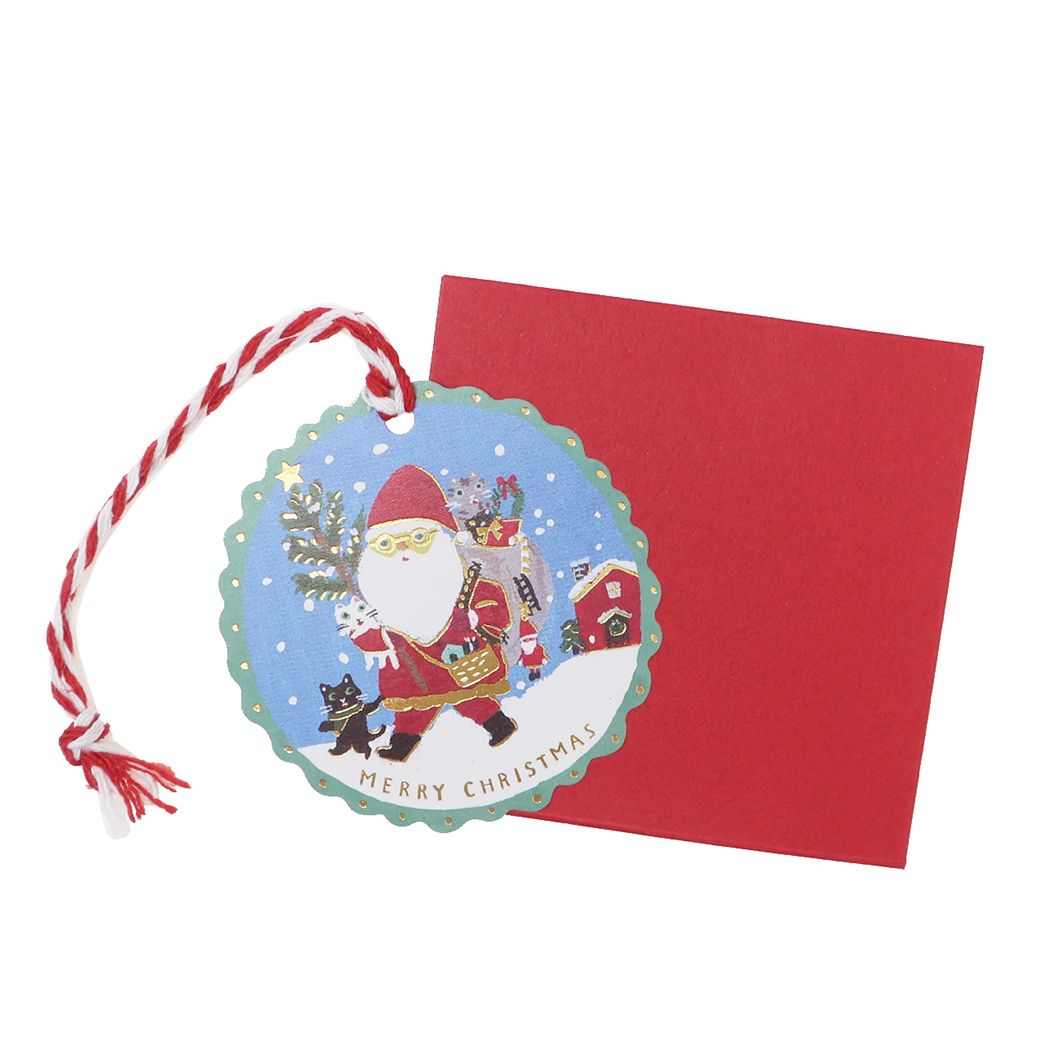Mini card クリスマスカード 北岸由美 サンタのお手伝い APJ グリーティングカード Xmas メール便可