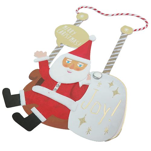 スライドフェルトカード クリスマスカード サンタクロース グリーン APJ Xmas 封筒付き ギフト 雑貨 メール便可