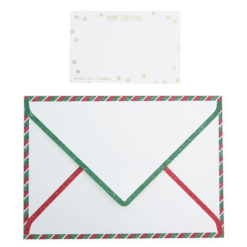 グリッターツリーカード クリスマスカード APJ Xmas 封筒付き ギフト 雑貨 メール便可
