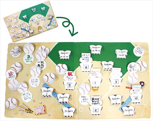 学校色紙2 寄せ書き色紙 野球 アルタ メッセージカード30枚入り 面白 雑貨 卒業メモリアル 思い出ギフト 誕生日ギフト 就職祝い/卒業祝い
