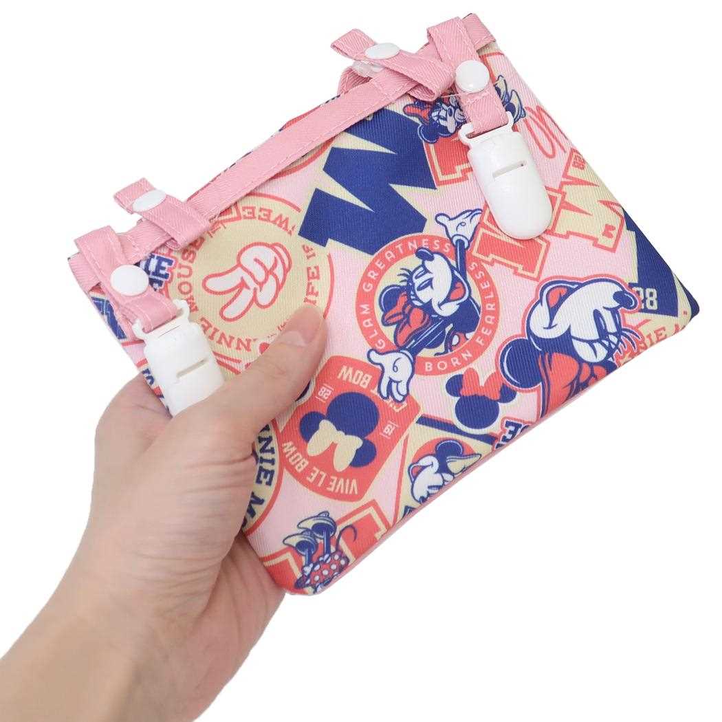 ポケットポーチ クリップポケット ミニーマウス ピンク 新入学 ディズニー アートウエルド ショルダー付き ポシェットポケット メール便可