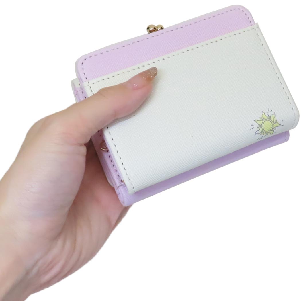 三つ折りがま口財布 ミニウォレット 塔の上のラプンツェル 水彩タッチ柄 ディズニープリンセス アートウエルド コンパクト財布