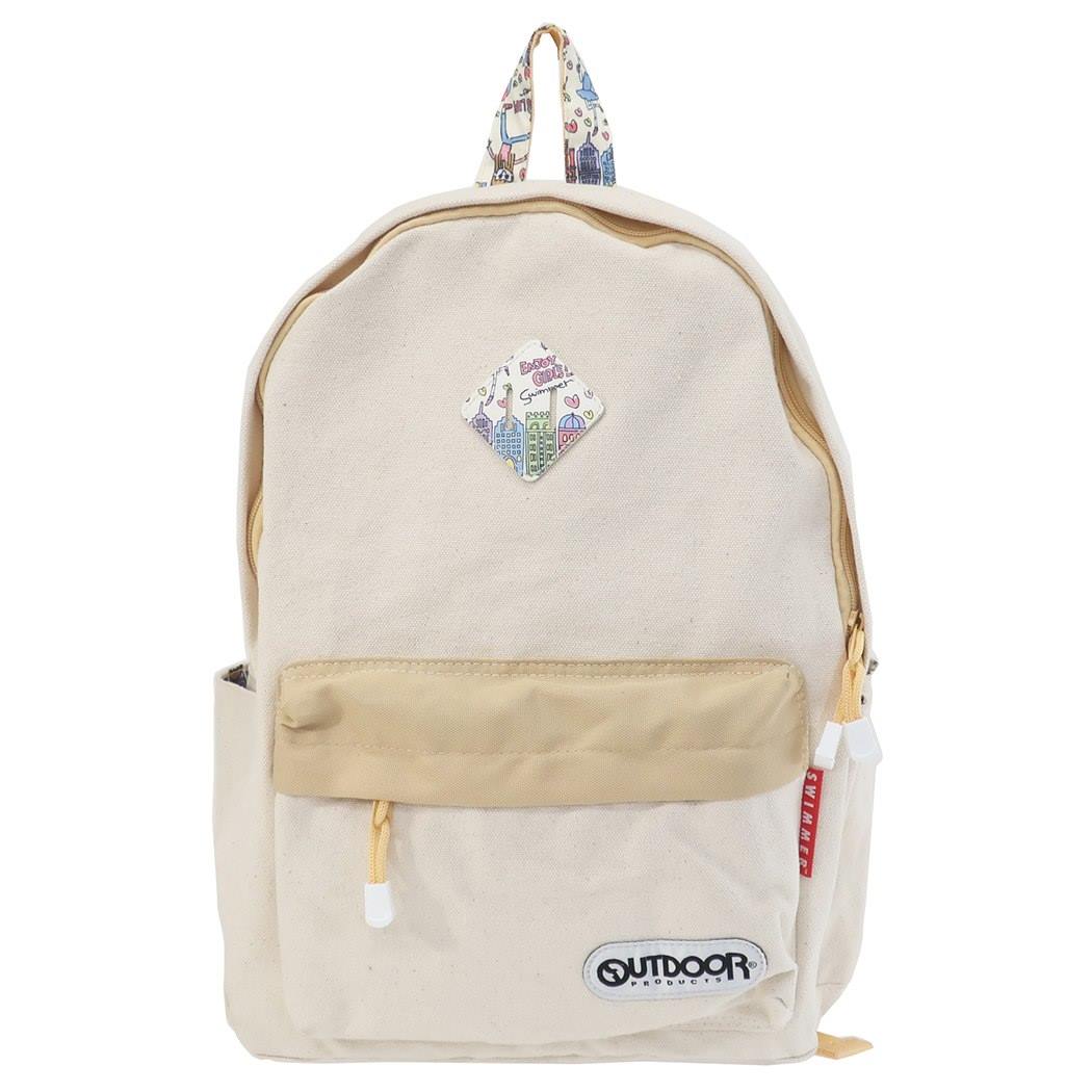 デイパック M リュック SWIMMER スイマー x OUTDOOR GIRLS柄 生成 アウトドアプロダクツ アートウエルド 学生 大人 ギフト 雑貨 プレゼント Dパック 女の子