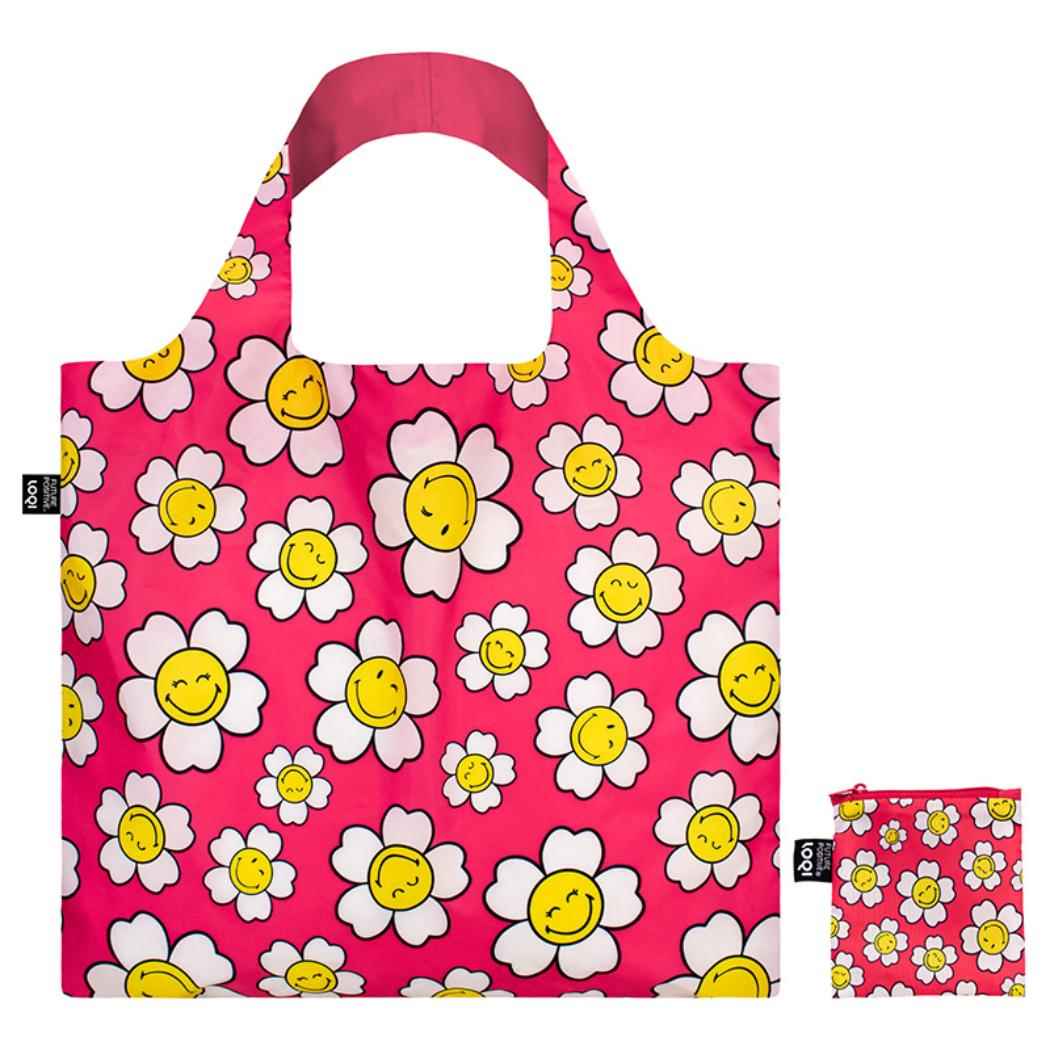 Bag エコバッグ SMILEY JP Flowers Raspberry LOQI ローキー エーワイ スマイリー フラワー お買い物バッグ メール便可