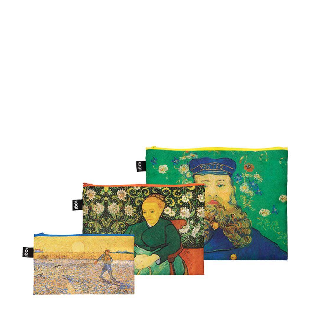 Zip Pockets 平ポーチ大中小3点セット フィンセント ファン ゴッホ Portrait of Joseph Roulin Portrait of Madame Roulin The Sower LOQI ローキー エーワイ VINCENT VAN GOGH 3連ポーチ